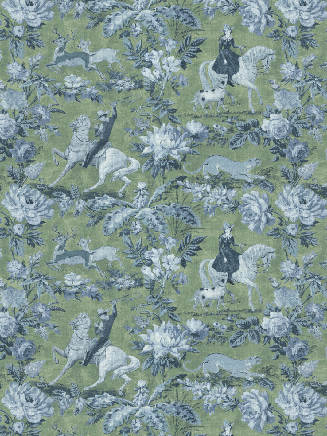 cowboy toile wallpaper by nathan turner green blue