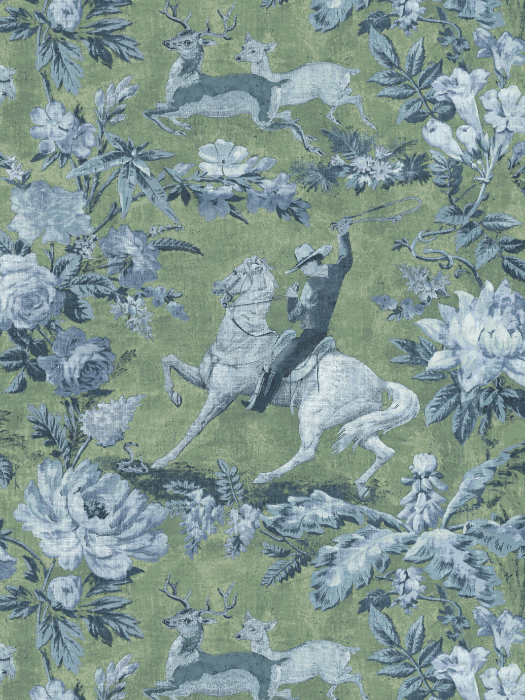 cowboy toile wallpaper by nathan turner green blue