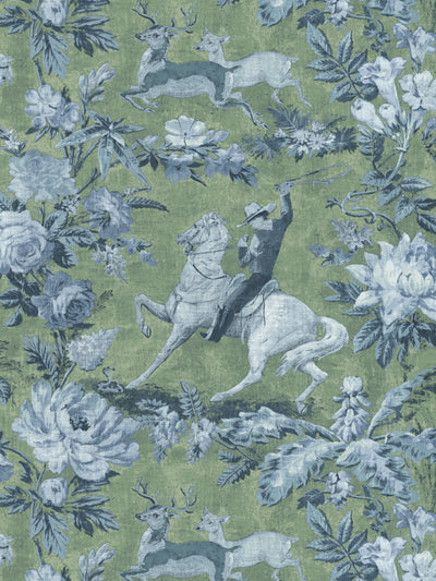 cowboy toile wallpaper by nathan turner green blue