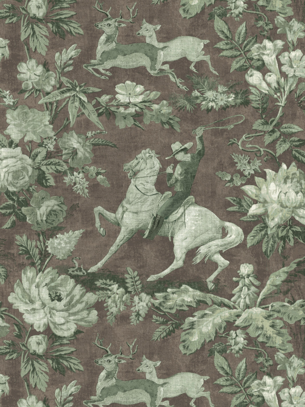 cowboy toile wallpaper by nathan turner moss brown