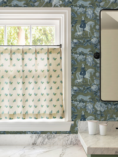 cowboy toile wallpaper by nathan turner army green