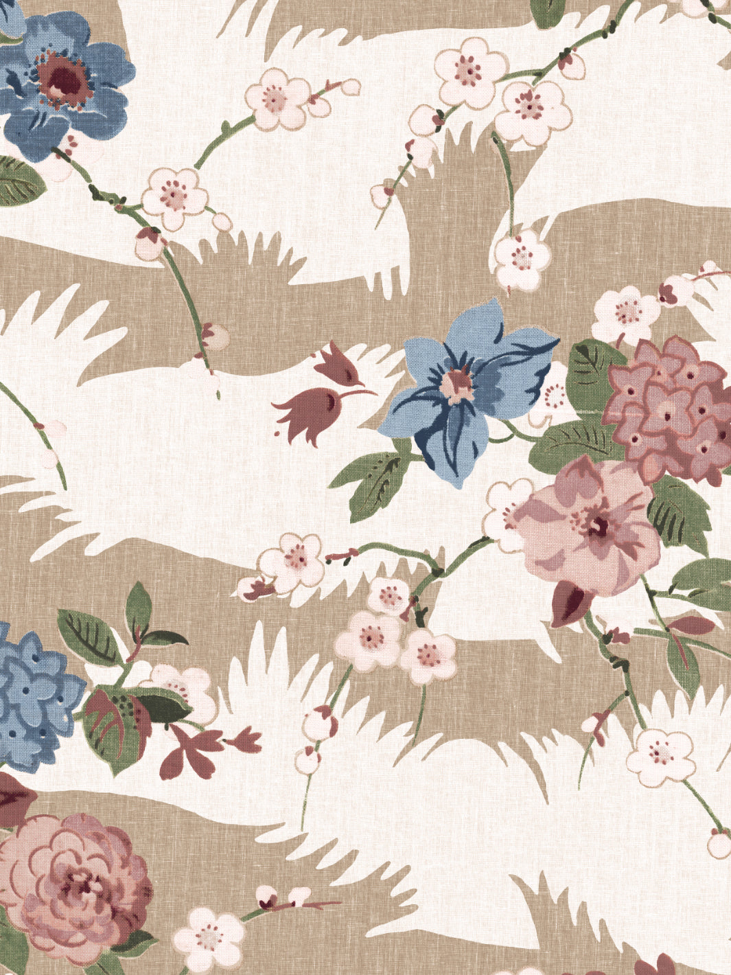 dora chintz wallpaper by nathan turner green taupe