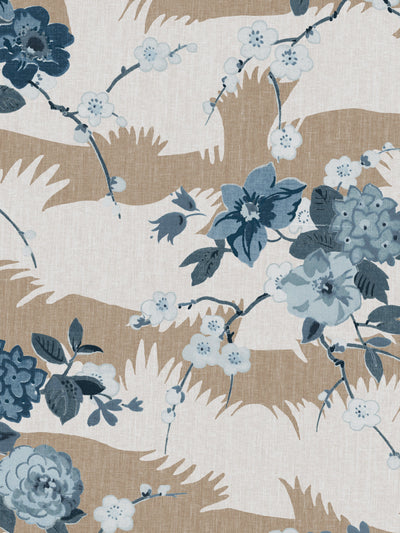 dora chintz wallpaper by nathan turner taupe blue