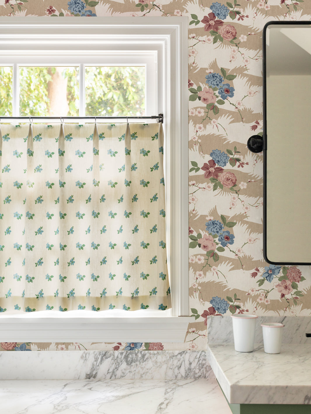 dora chintz wallpaper by nathan turner green taupe