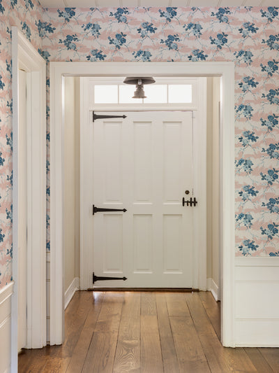 dora chintz wallpaper by nathan turner shell blue