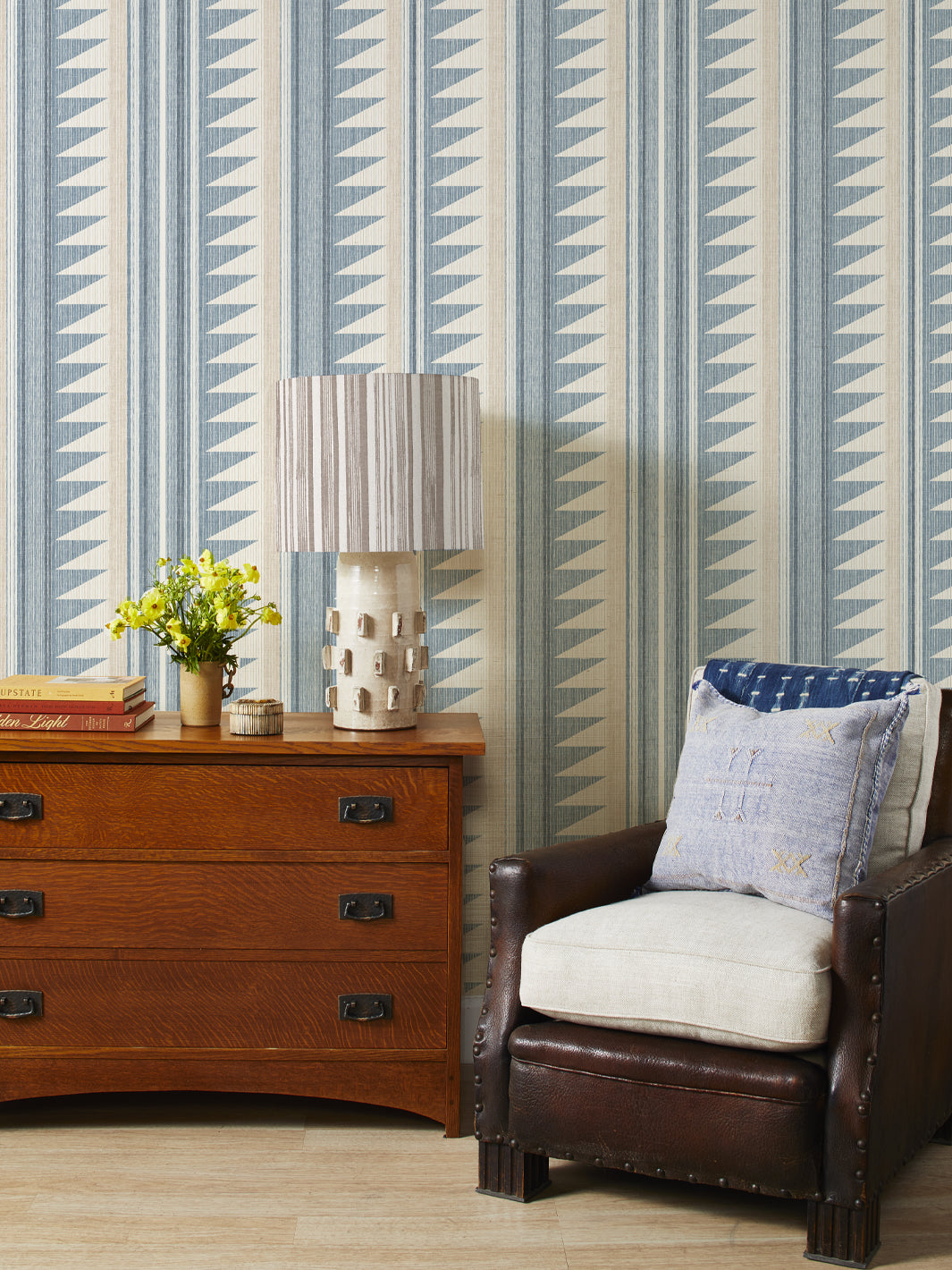 edwin stripe grasscloth wallpaper by nathan turner blue taupe