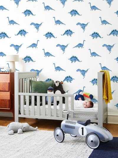 el dorado dinos wallpaper by tea collection blues