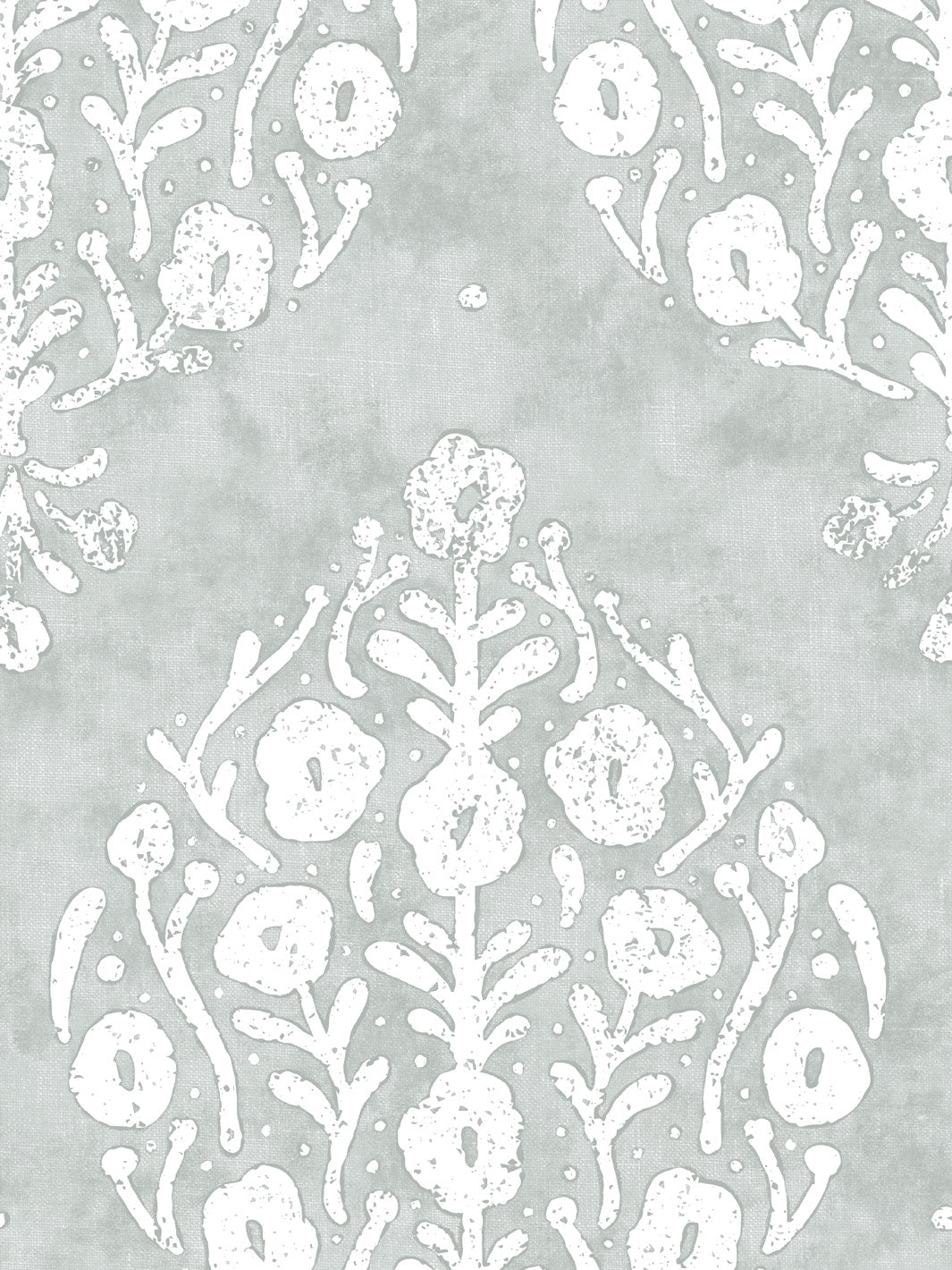 'Eleanor' Linen Fabric by Sugar Paper - White on Silver Sage