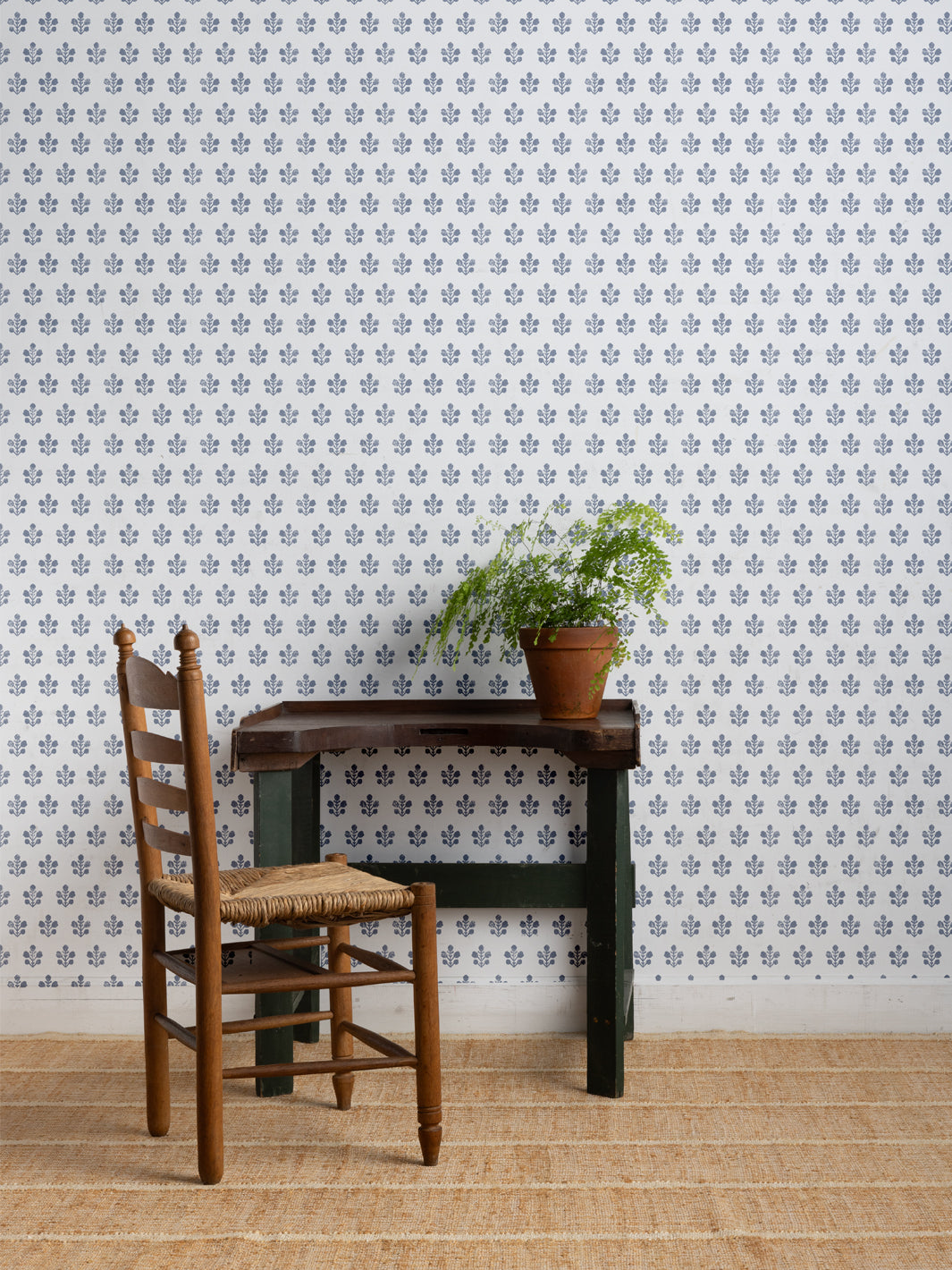 'Ensley (White Ground)' Wallpaper by Sugar Paper - Slate