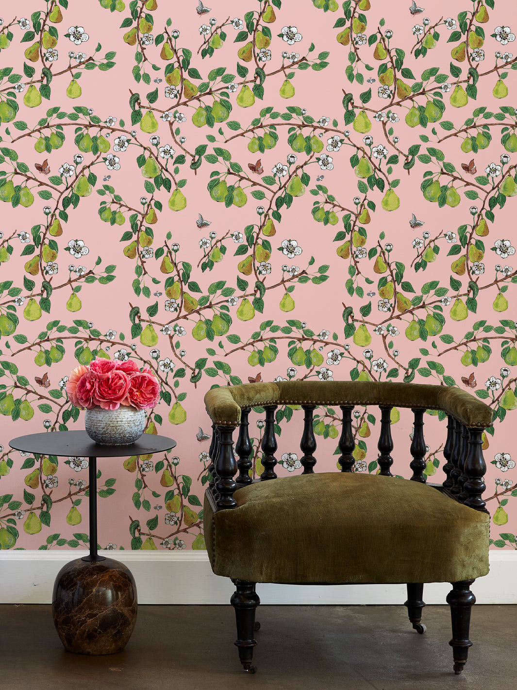 giardino di pere wallpaper by carly beck pink