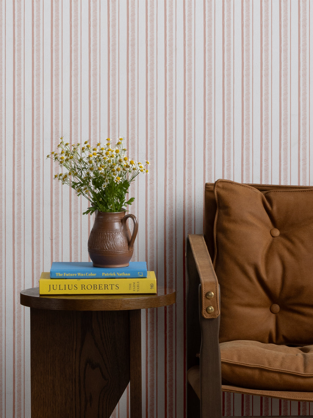 'Hatch Stripe' Wallpaper by Sugar Paper - Rose