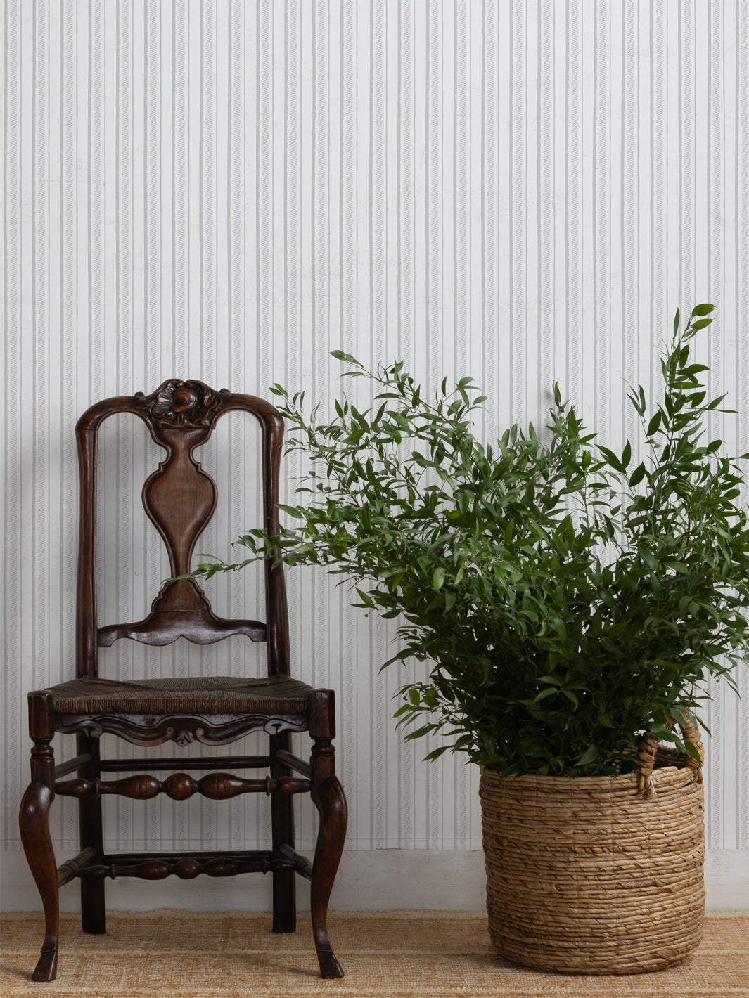 'Hatch Stripe' Wallpaper by Sugar Paper - Silver Sage