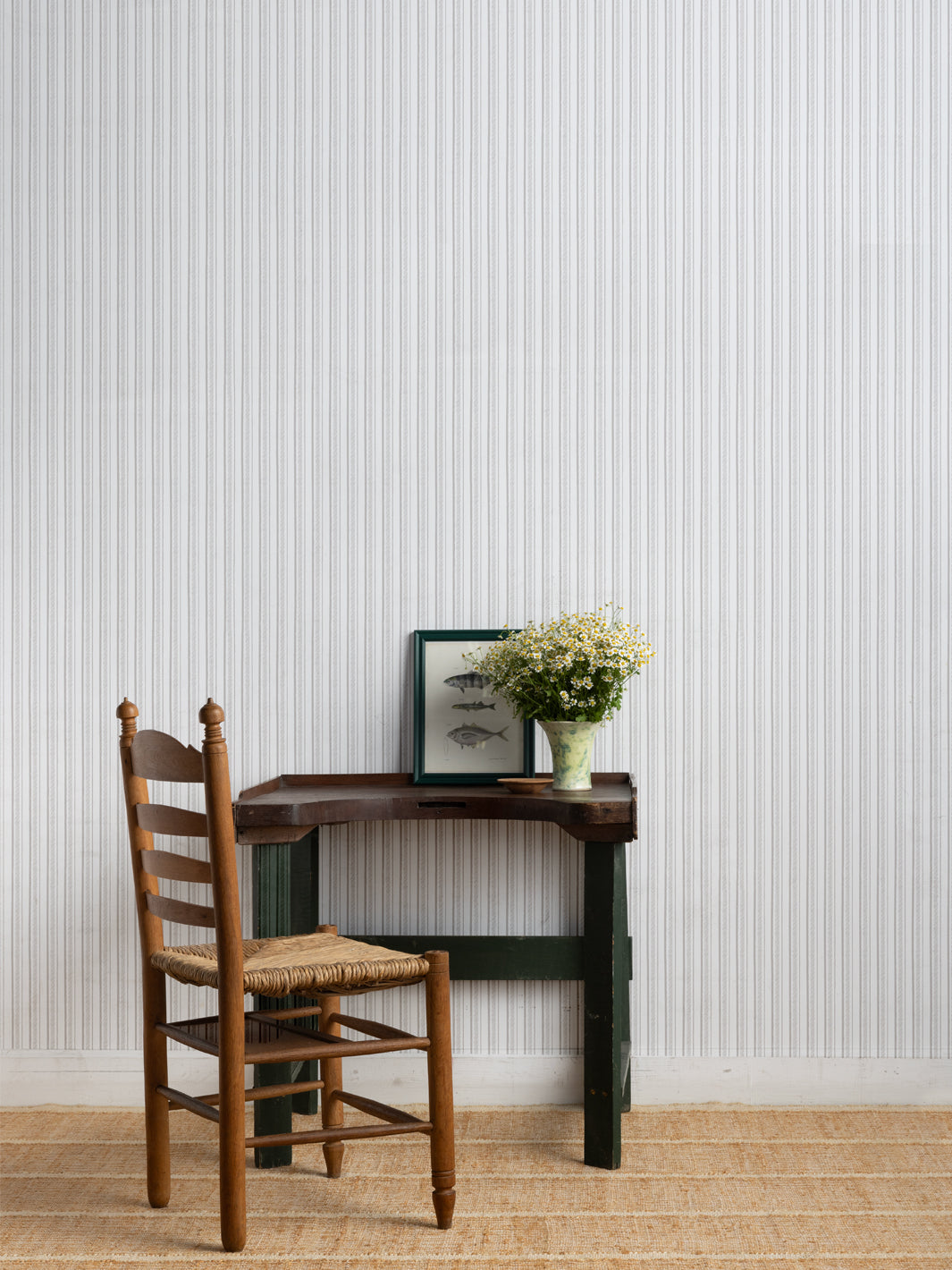 'Hatch Stripe' Wallpaper by Sugar Paper - Stone