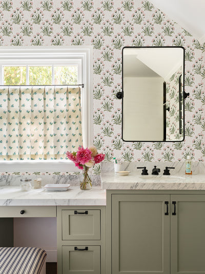 hillhouse floral multi wallpaper by nathan turner pink green