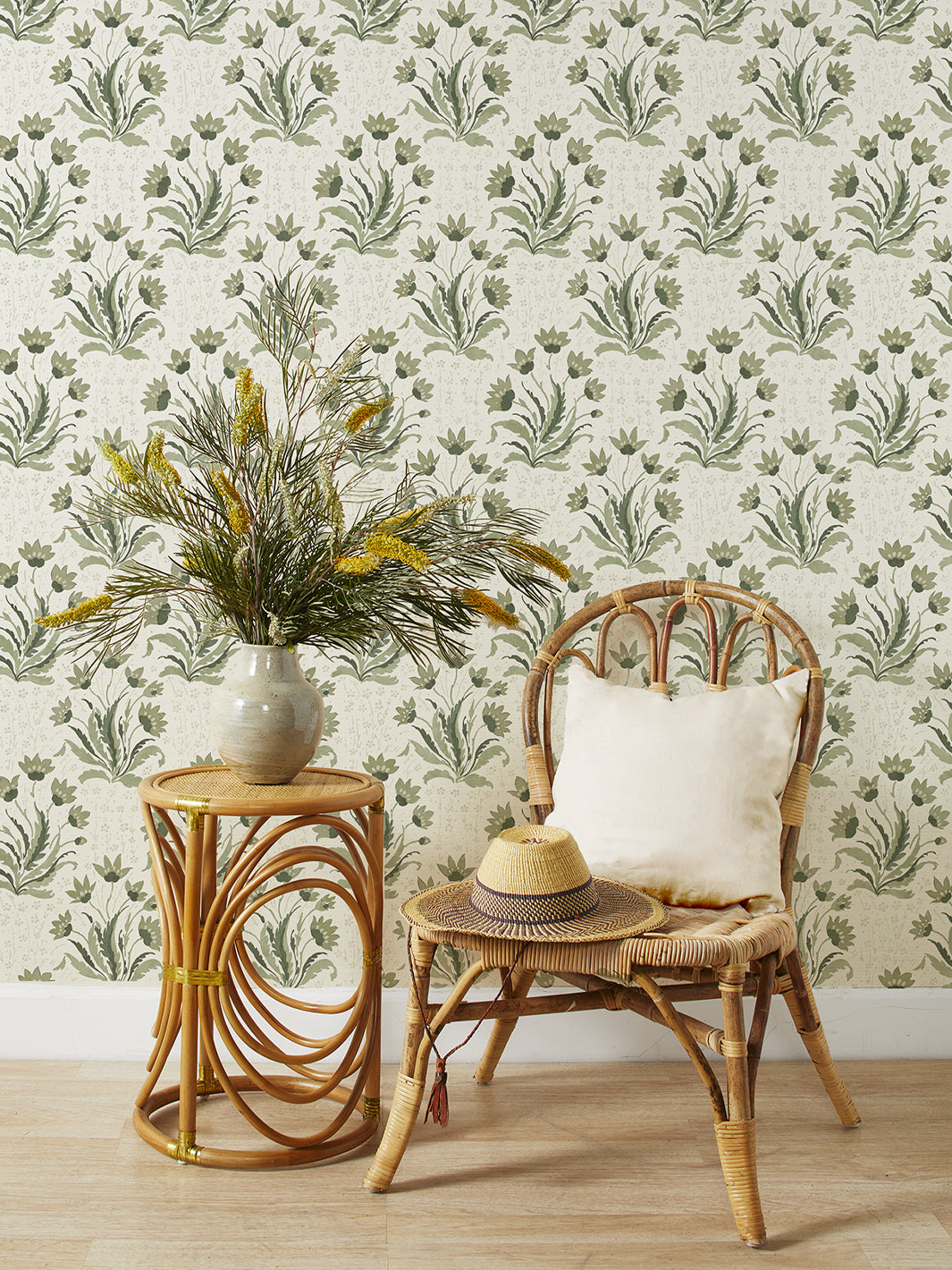 hillhouse floral tonal grasscloth wallpaper by nathan turner moss