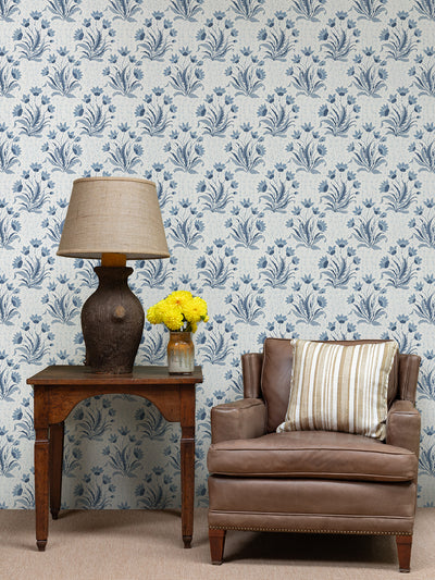 hillhouse floral tonal wallpaper by nathan turner blue