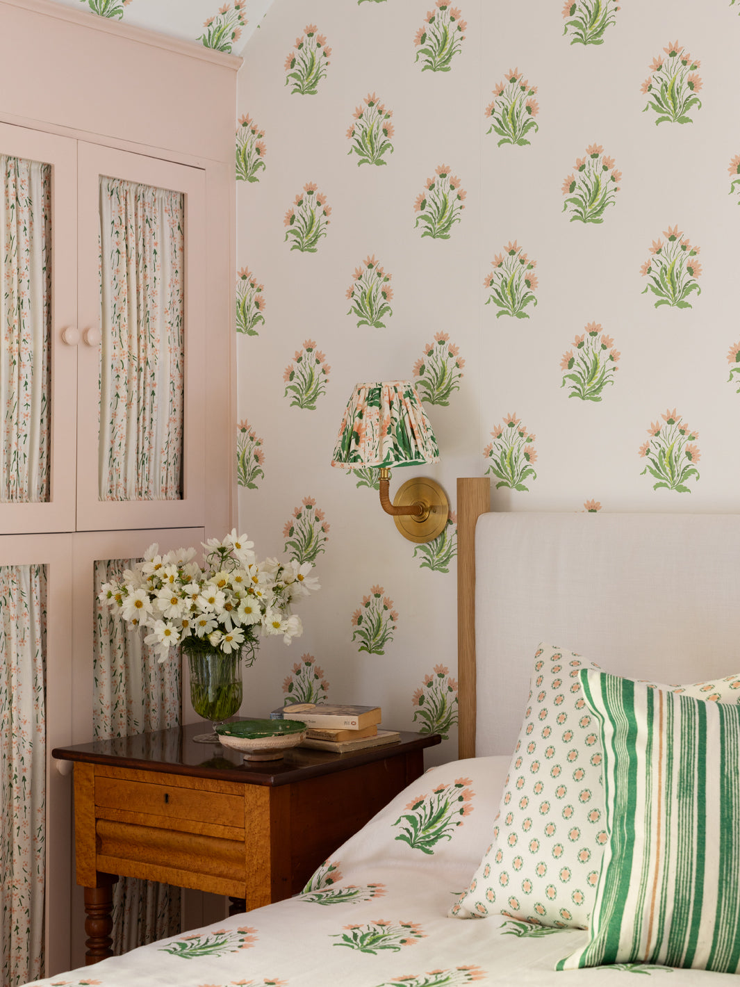 'Hillhouse Block Print Large' Wallpaper by Nathan Turner - Neutral Green