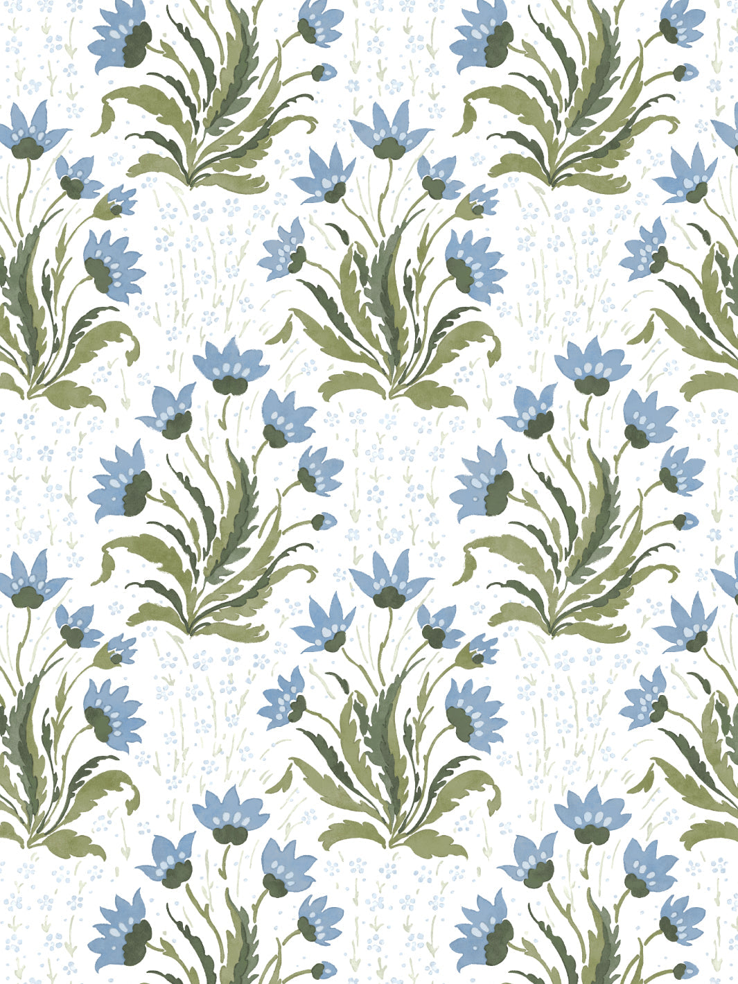 hillhouse floral multi wallpaper by nathan turner blue green