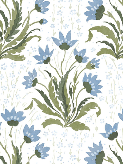 hillhouse floral multi wallpaper by nathan turner blue green