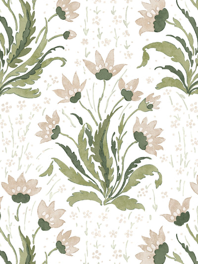 hillhouse floral multi wallpaper by nathan turner neutral green