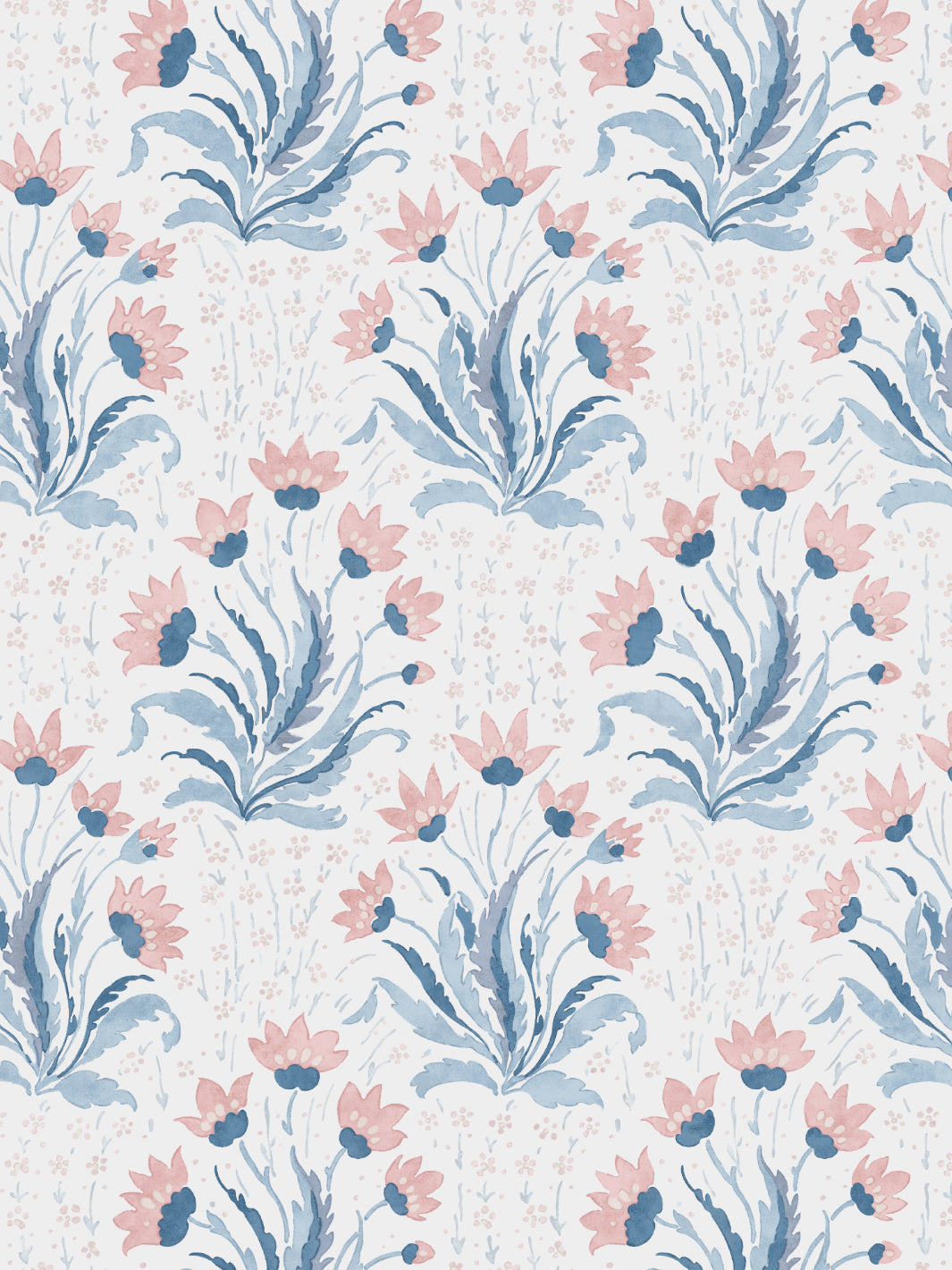 hillhouse floral multi wallpaper by nathan turner pink blue