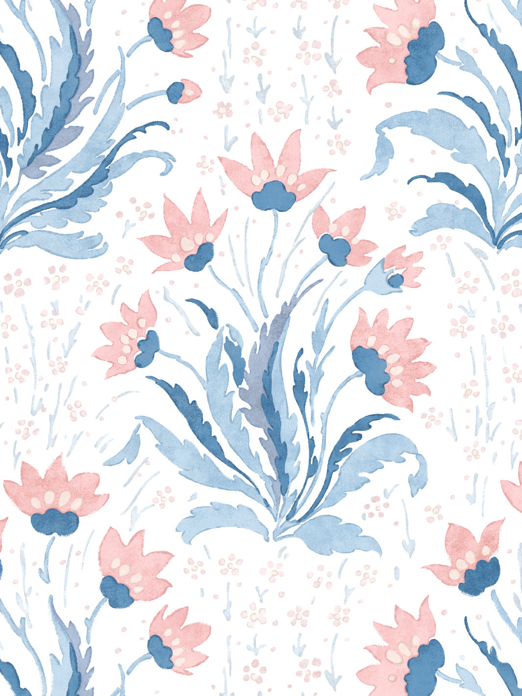 hillhouse floral multi wallpaper by nathan turner pink blue