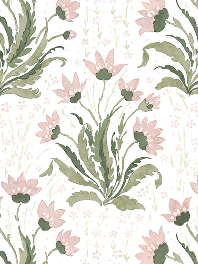 hillhouse floral multi wallpaper by nathan turner pink green