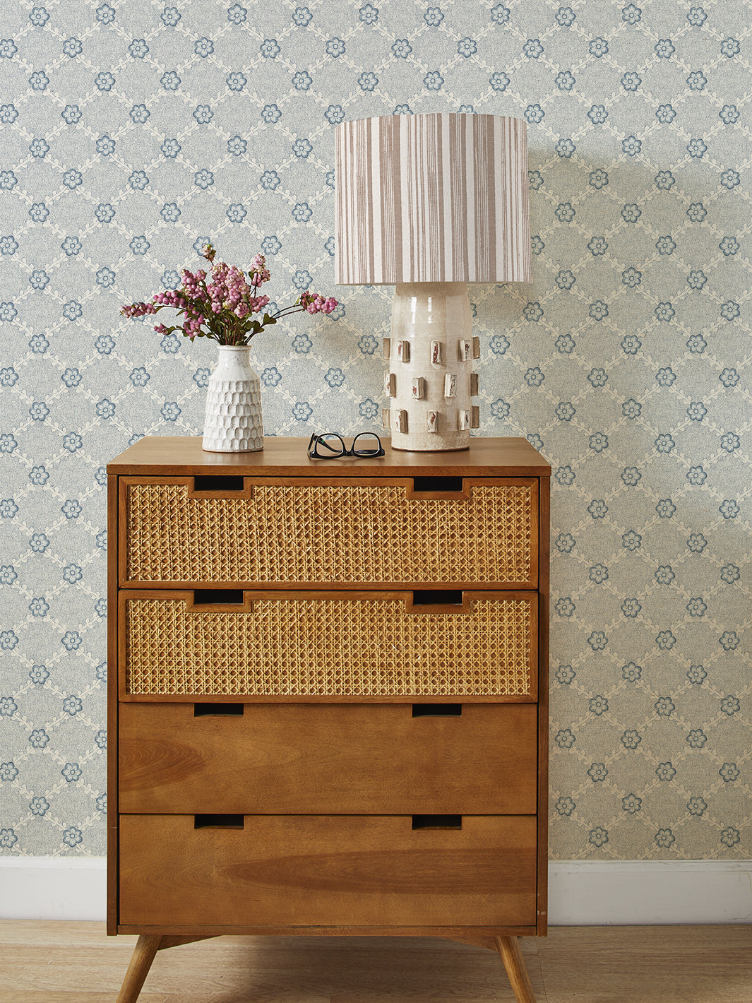 lucia grasscloth wallpaper by nathan turner dark blue