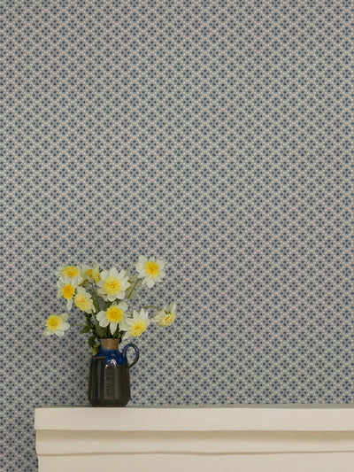 medallion all over wallpaper by nathan turner blue