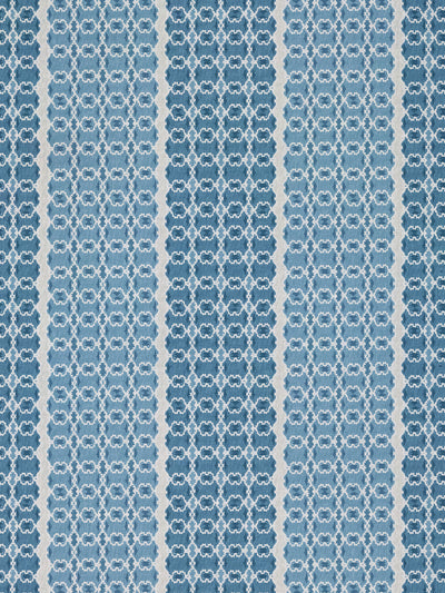 medallion stripe linen fabric by nathan turner blue