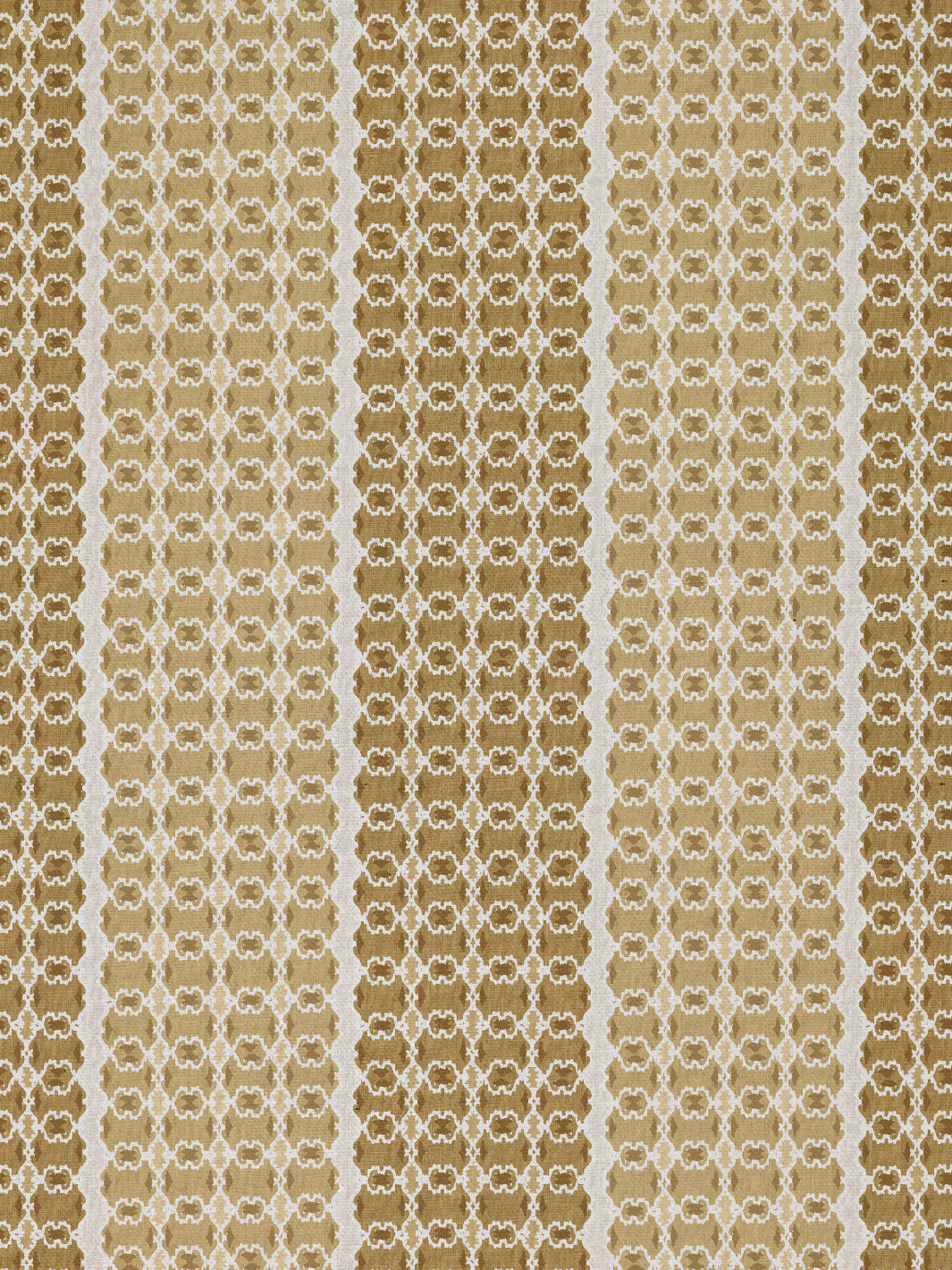 'Medallion Stripe' Linen Fabric by Nathan Turner - Gold