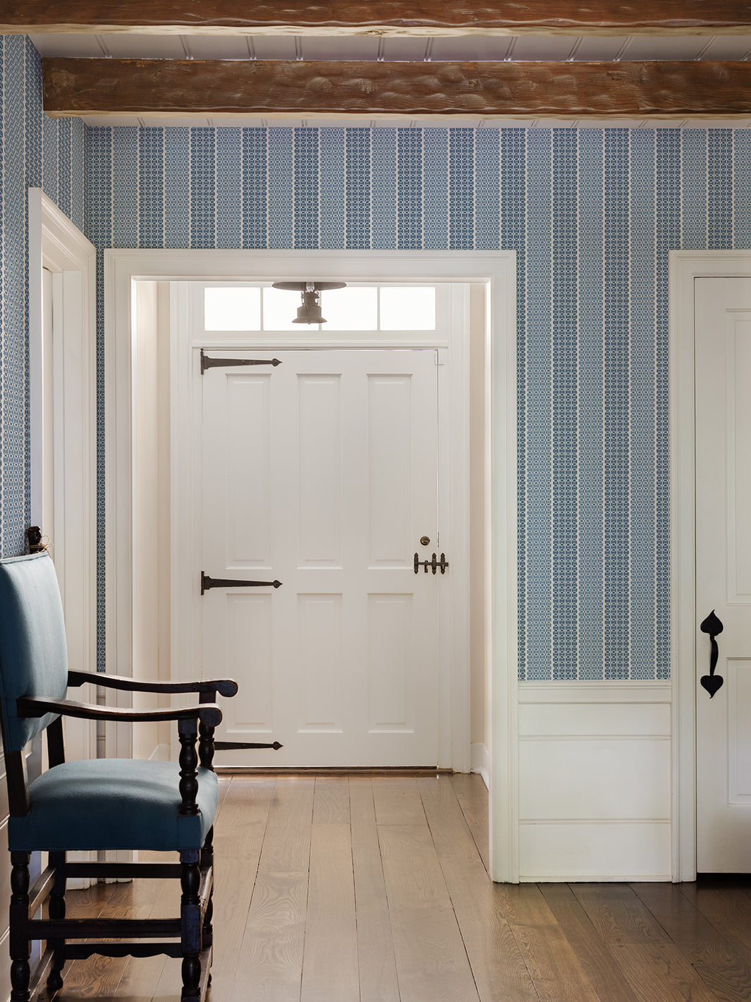 medallion stripe wallpaper by nathan turner blues