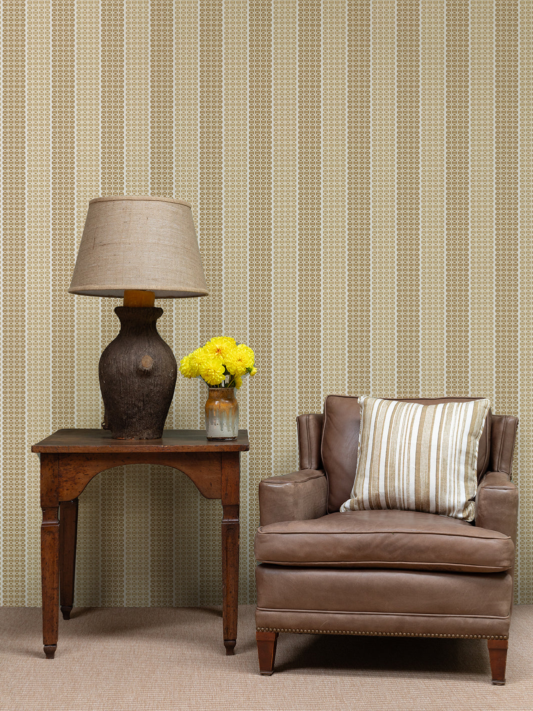 medallion stripe wallpaper by nathan turner gold