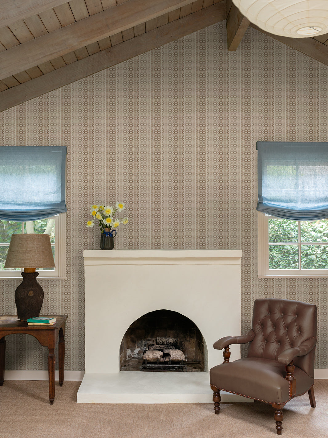 medallion stripe wallpaper by nathan turner neutral