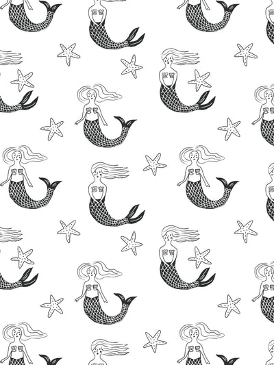 mermaid wallpaper by tea collection black