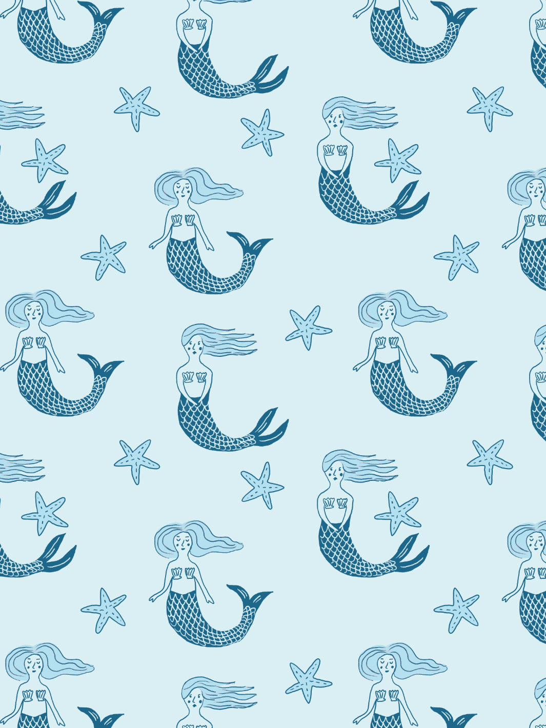 mermaid wallpaper by tea collection blues