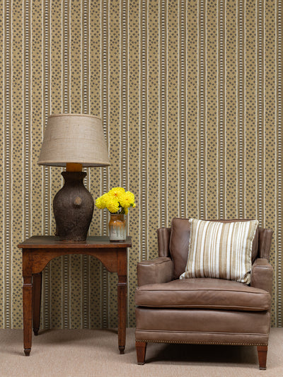 northstar stripe wallpaper by nathan turner gold brown