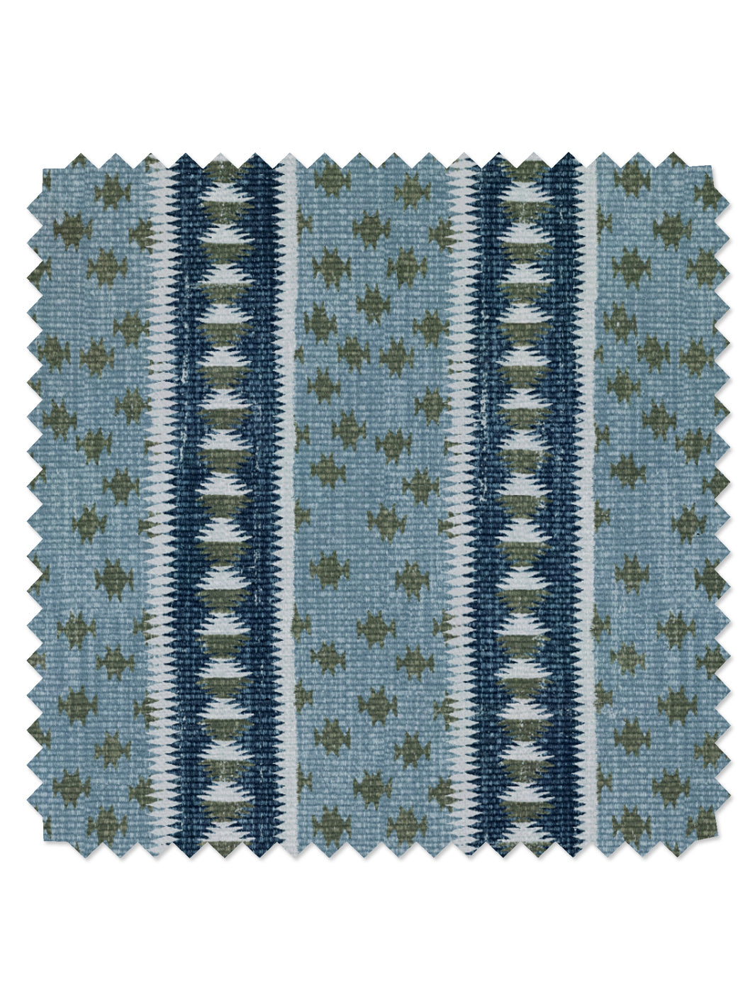 northstar stripe linen fabric by nathan turner blue army green