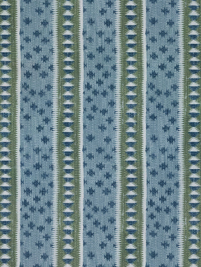 northstar stripe linen fabric by nathan turner green blue