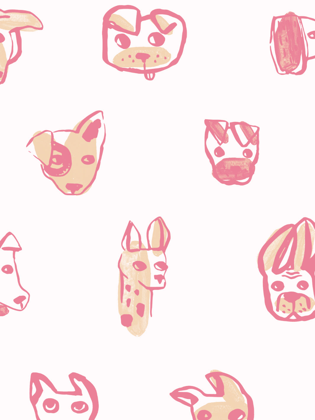 painted dogs wallpaper by tea collection pinks