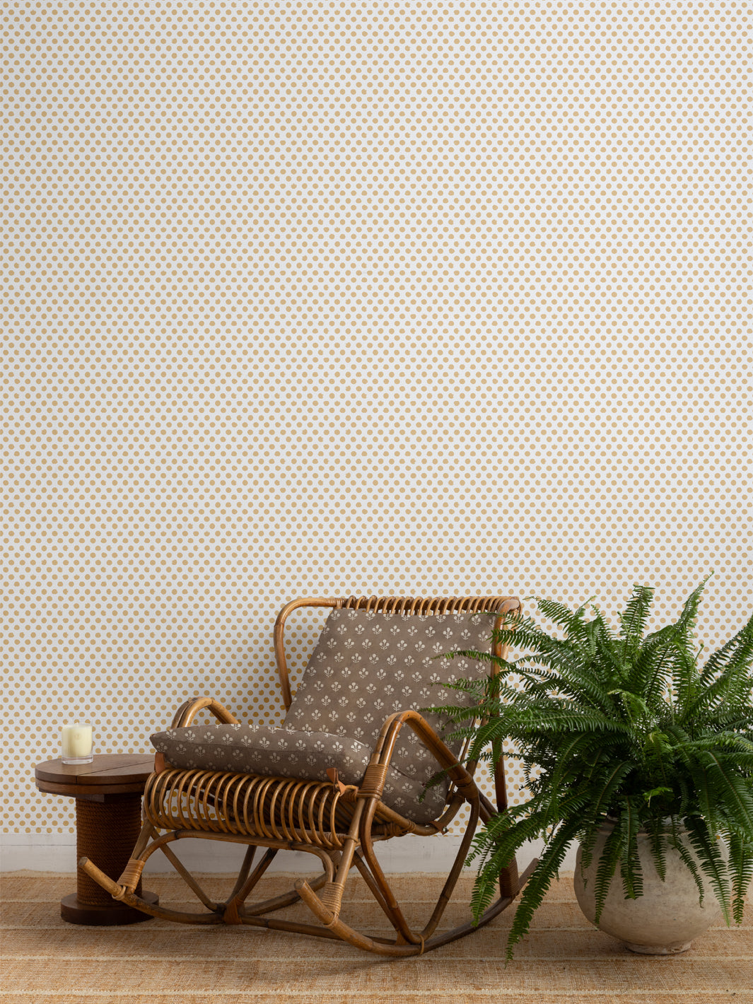 'Painted Dots (White Ground)' Wallpaper by Sugar Paper - Hay