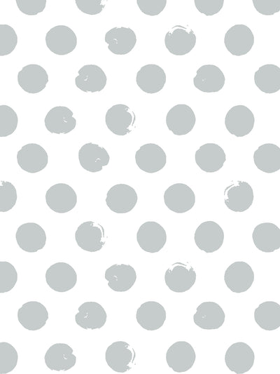 'Painted Dots (White Ground)' Wallpaper by Sugar Paper - Silver Sage