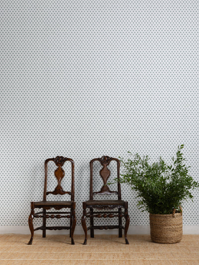 'Painted Dots (White Ground)' Wallpaper by Sugar Paper - Silver Sage