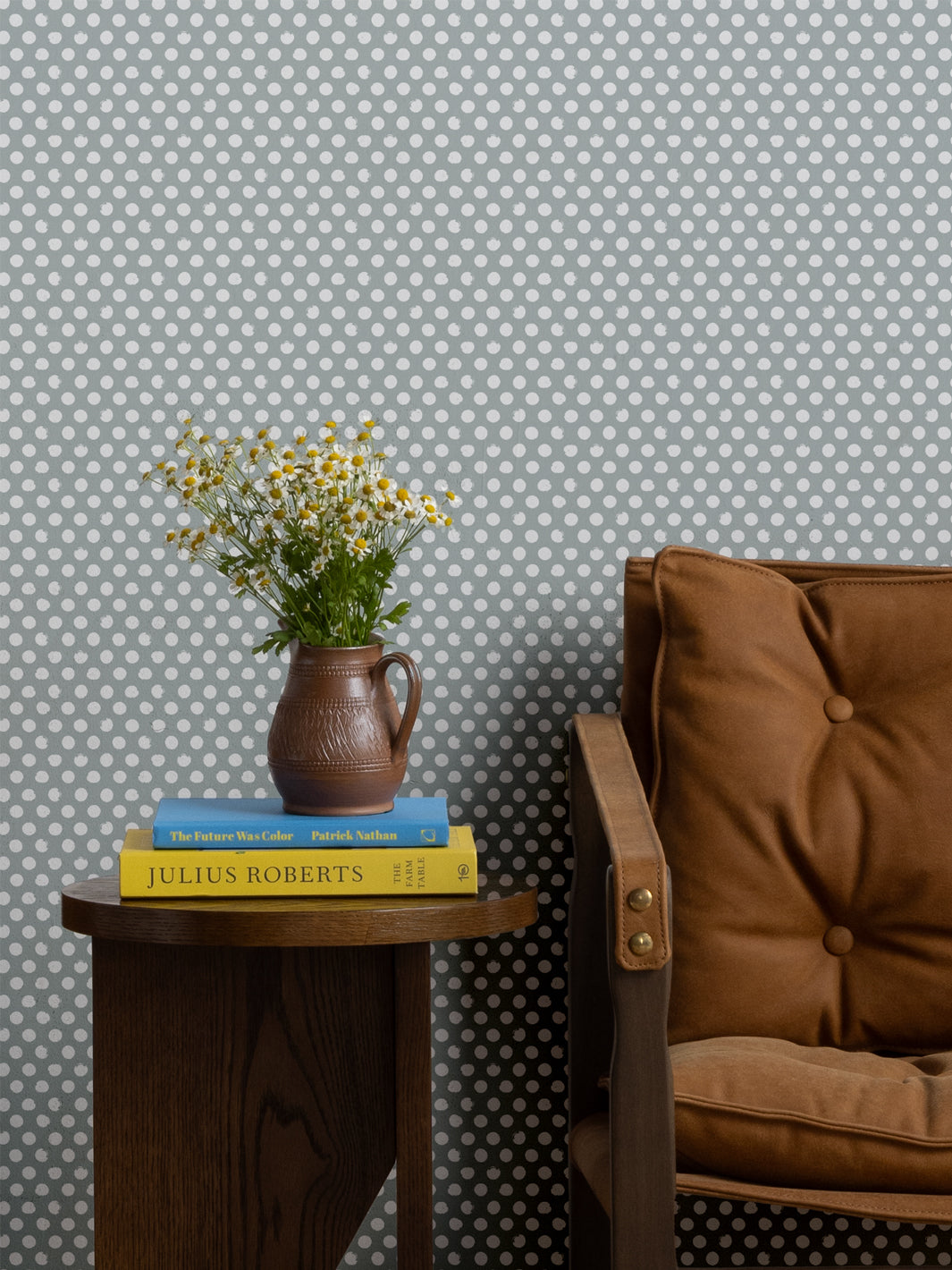 'Painted Dots' Wallpaper by Sugar Paper - Silver Sage