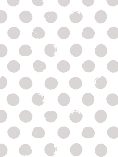 'Painted Dots (White Ground)' Wallpaper by Sugar Paper - Stone