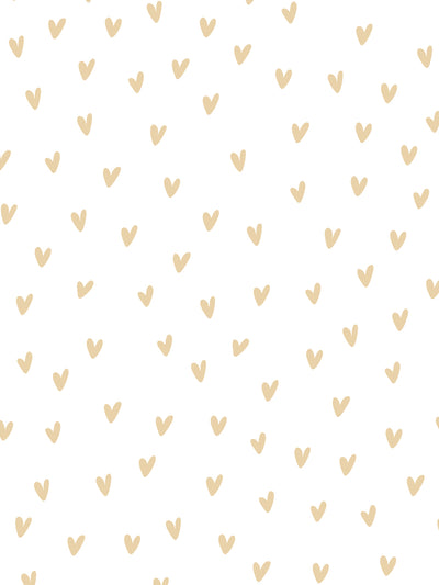 'Painted Hearts (White Ground)' Wallpaper by Sugar Paper - Hay