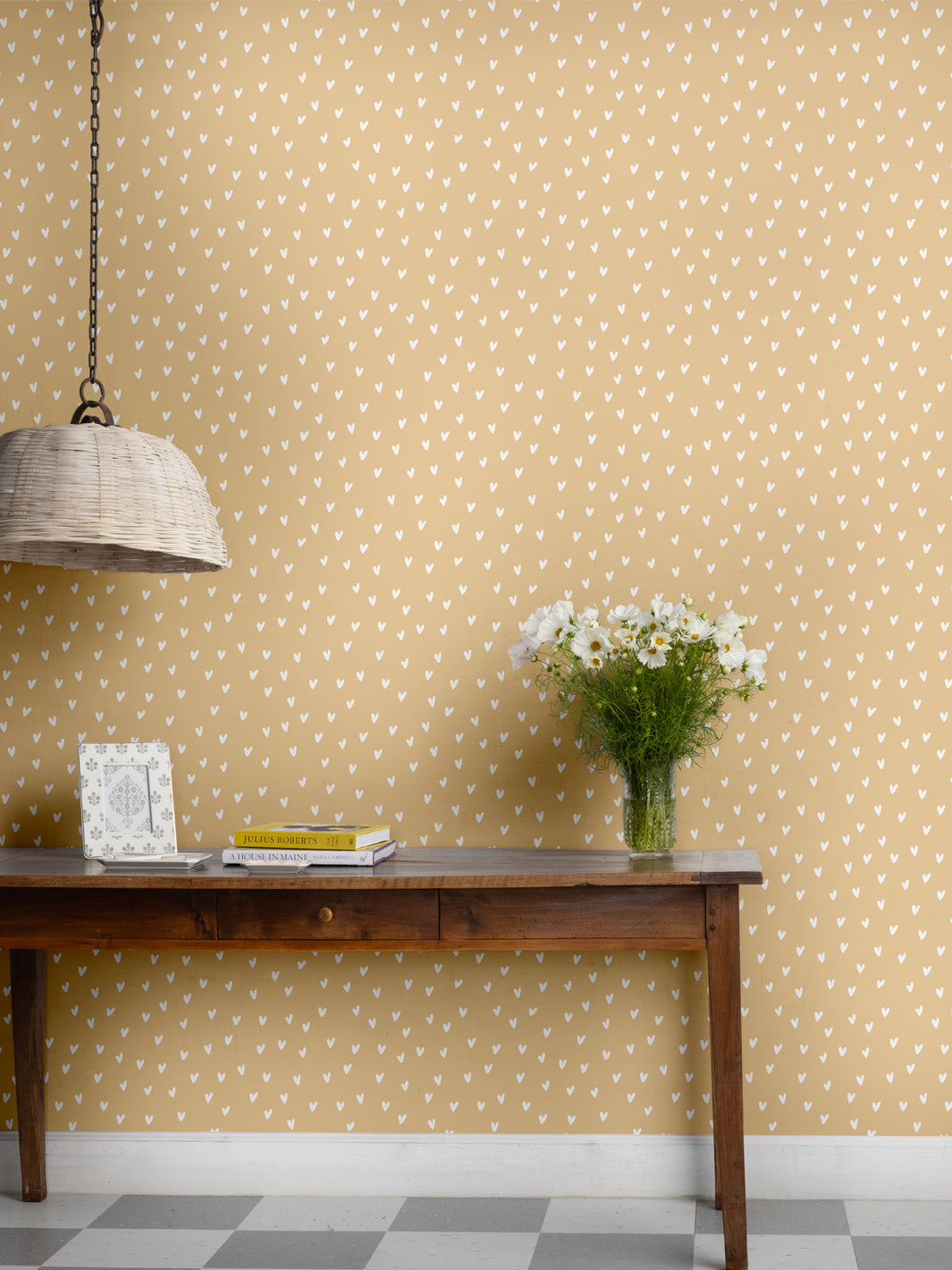 'Painted Hearts' Wallpaper by Sugar Paper - Hay