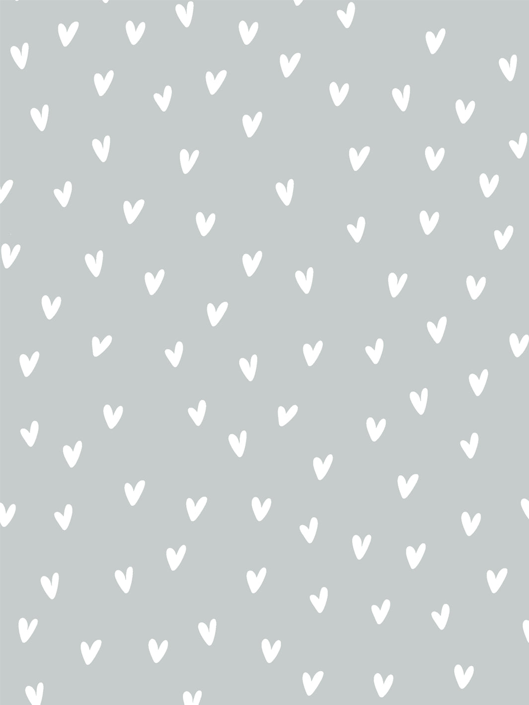 'Painted Hearts' Wallpaper by Sugar Paper - Silver Sage