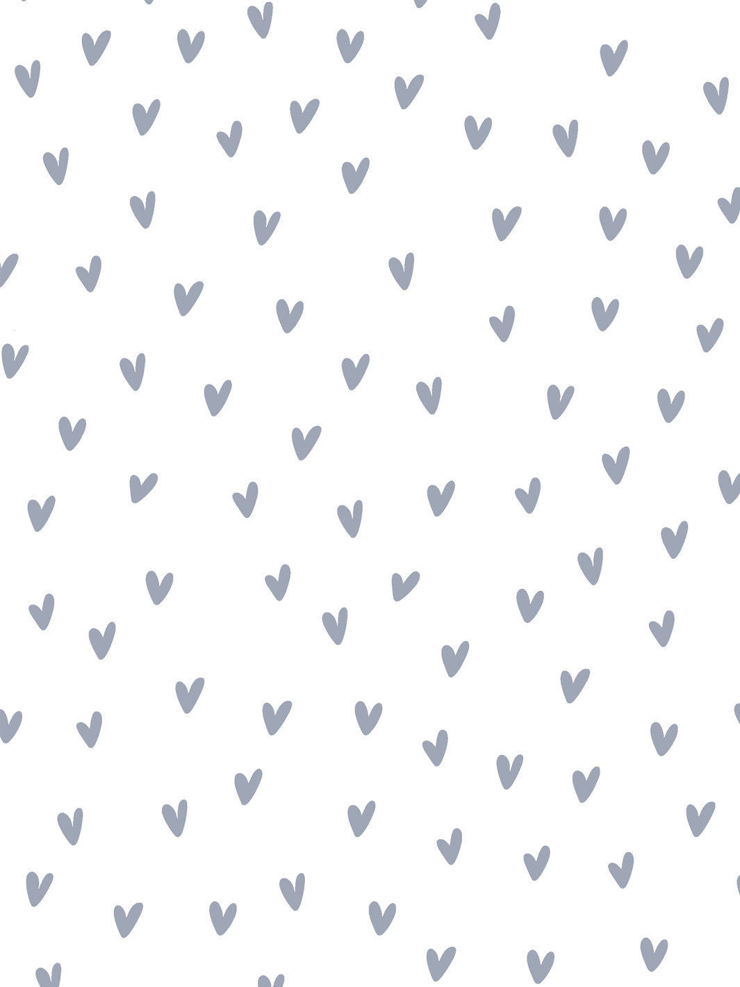 'Painted Hearts (White Ground)' Wallpaper by Sugar Paper - Slate