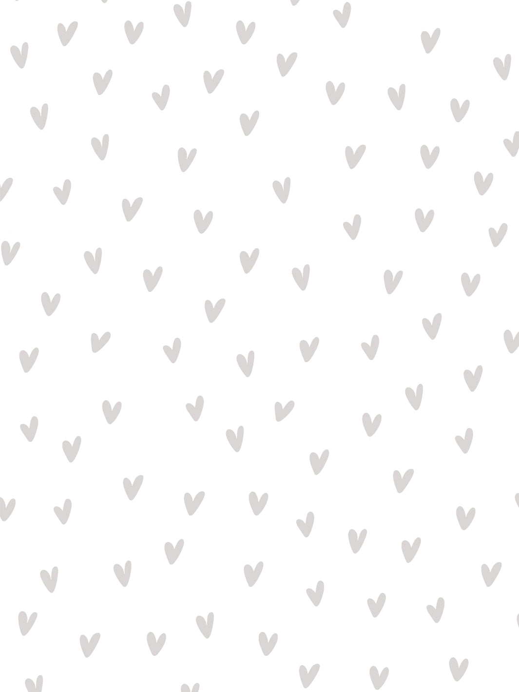 'Painted Hearts (White Ground)' Wallpaper by Sugar Paper - Stone